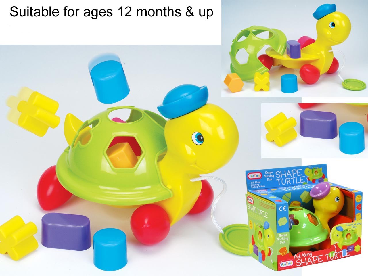 New Pull Along Shape Turtle Toy Activity Toys