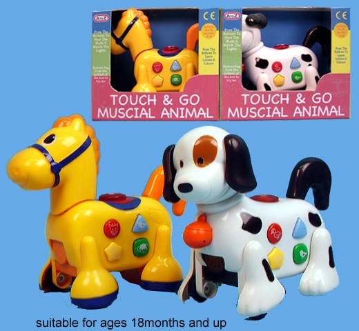 Play Learn Touch & Go Muscial & Light Up Animal Toys