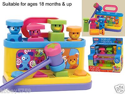 Pop Up Friends + Hammer Shape Sorter Toy Activity Toys